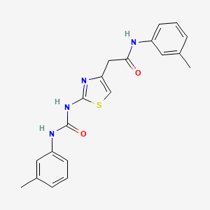 molecular formula C20H20N4O2S B2824992 N-(间甲苯基)-2-(2-(3-(间甲苯基)脲基)噻唑-4-基)乙酰胺 CAS No. 921482-34-0