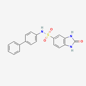molecular formula C19H15N3O3S B2824995 2-oxo-N-(4-phenylphenyl)-1,3-dihydrobenzimidazole-5-sulfonamide CAS No. 692761-84-5