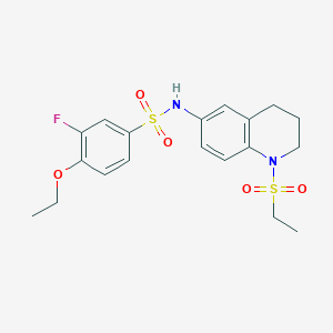 molecular formula C19H23FN2O5S2 B2824997 4-乙氧-N-(1-(乙基磺酰)-1,2,3,4-四氢喹啉-6-基)-3-氟苯磺酰胺 CAS No. 1172320-28-3