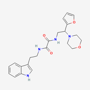 molecular formula C22H26N4O4 B2824999 N1-(2-(1H-吲哚-3-基)乙基)-N2-(2-(呋喃-2-基)-2-吗啉基)草酰胺 CAS No. 877631-12-4