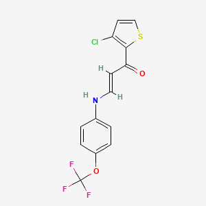 molecular formula C14H9ClF3NO2S B2825003 1-(3-Chloro-2-thienyl)-3-(4-(trifluoromethoxy)anilino)-2-propen-1-one CAS No. 321433-55-0