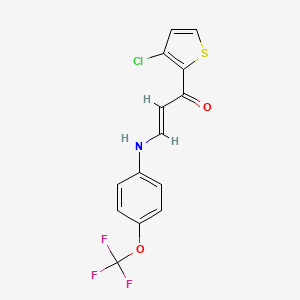 molecular formula C14H9ClF3NO2S B2825003 1-(3-氯-2-噻吩基)-3-(4-(三氟甲氧基)苯胺基)-2-丙烯-1-酮 CAS No. 321433-55-0