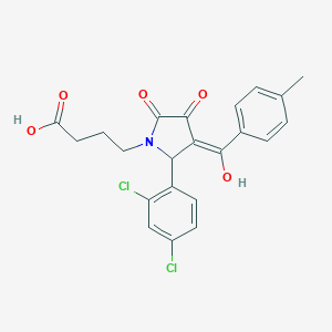 molecular formula C22H19Cl2NO5 B282501 4-[2-(2,4-dichlorophenyl)-4-hydroxy-3-(4-methylbenzoyl)-5-oxo-2,5-dihydro-1H-pyrrol-1-yl]butanoic acid 