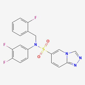 molecular formula C19H13F3N4O2S B2825012 N-(3,4-difluorophenyl)-N-(2-fluorobenzyl)[1,2,4]triazolo[4,3-a]pyridine-6-sulfonamide CAS No. 1251608-07-7