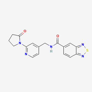 molecular formula C17H15N5O2S B2825016 N-((2-(2-oxopyrrolidin-1-yl)pyridin-4-yl)methyl)benzo[c][1,2,5]thiadiazole-5-carboxamide CAS No. 2034339-13-2