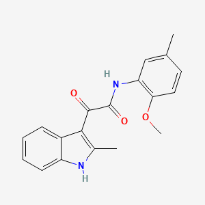 molecular formula C19H18N2O3 B2825017 N-(2-甲氧基-5-甲基苯基)-2-(2-甲基-1H-吲哚-3-基)-2-氧代乙酰胺 CAS No. 852372-13-5