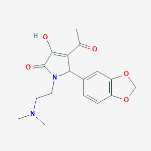 molecular formula C17H20N2O5 B282502 4-acetyl-5-(1,3-benzodioxol-5-yl)-1-[2-(dimethylamino)ethyl]-3-hydroxy-1,5-dihydro-2H-pyrrol-2-one 