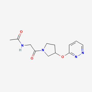 molecular formula C12H16N4O3 B2825026 N-(2-oxo-2-(3-(pyridazin-3-yloxy)pyrrolidin-1-yl)ethyl)acetamide CAS No. 2034451-82-4