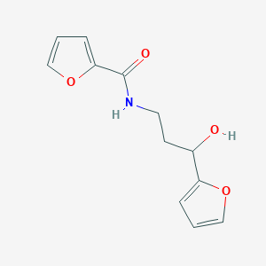 molecular formula C12H13NO4 B2825043 N-(3-(呋喃-2-基)-3-羟基丙基)呋喃-2-甲酰胺 CAS No. 1354534-83-0