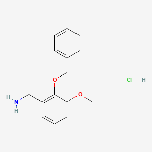 molecular formula C15H18ClNO2 B2825046 (2-(Benzyloxy)-3-methoxyphenyl)methanamine hydrochloride CAS No. 1224155-20-7