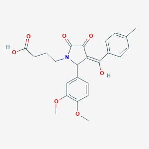 4-[2-(3,4-dimethoxyphenyl)-4-hydroxy-3-(4-methylbenzoyl)-5-oxo-2,5-dihydro-1H-pyrrol-1-yl]butanoic acid