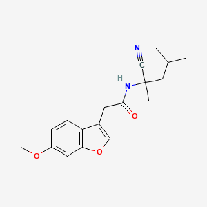 molecular formula C18H22N2O3 B2825050 N-(1-cyano-1,3-dimethylbutyl)-2-(6-methoxy-1-benzofuran-3-yl)acetamide CAS No. 1797623-51-8