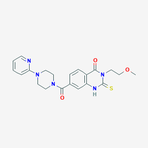 molecular formula C21H23N5O3S B2825052 3-(2-methoxyethyl)-7-(4-pyridin-2-ylpiperazine-1-carbonyl)-2-sulfanylidene-1H-quinazolin-4-one CAS No. 451466-43-6