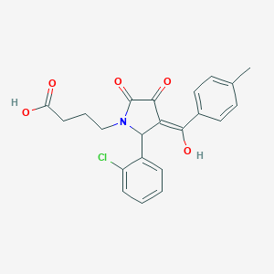 molecular formula C22H20ClNO5 B282506 4-[2-(2-chlorophenyl)-4-hydroxy-3-(4-methylbenzoyl)-5-oxo-2,5-dihydro-1H-pyrrol-1-yl]butanoic acid 