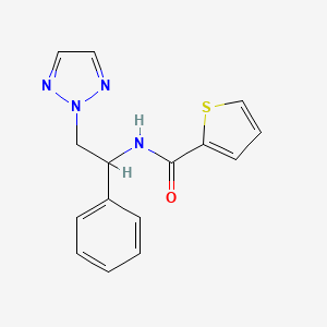 molecular formula C15H14N4OS B2825062 N-(1-phenyl-2-(2H-1,2,3-triazol-2-yl)ethyl)thiophene-2-carboxamide CAS No. 2034547-15-2