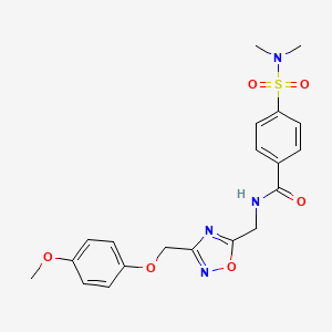 molecular formula C20H22N4O6S B2825063 4-(N,N-二甲基磺酰胺)-N-((3-((4-甲氧基苯氧基)甲基)-1,2,4-噁二唑-5-基甲基)苯甲酰胺 CAS No. 1226441-89-9