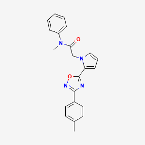 molecular formula C22H20N4O2 B2825068 N-甲基-2-{2-[3-(4-甲基苯基)-1,2,4-噁二唑-5-基]-1H-吡咯-1-基}-N-苯基乙酰胺 CAS No. 1260928-69-5