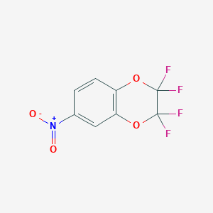 molecular formula C8H3F4NO4 B2825073 2,2,3,3-四氟-6-硝基-1,4-苯并二氧杂环庚烷 CAS No. 89586-09-4
