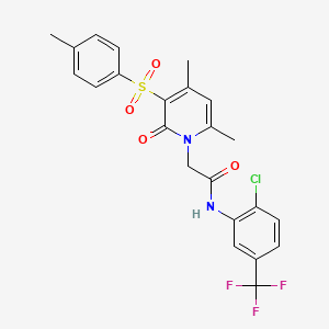 molecular formula C23H20ClF3N2O4S B2825091 N-(2-氯-5-(三氟甲基)苯基)-2-(4,6-二甲基-2-氧代-3-对甲苯磺酰吡啶-1(2H)-基)乙酰胺 CAS No. 1251549-56-0