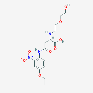 molecular formula C16H23N3O8 B2825094 4-((4-Ethoxy-2-nitrophenyl)amino)-2-((2-(2-hydroxyethoxy)ethyl)amino)-4-oxobutanoic acid CAS No. 1104226-57-4