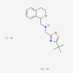 molecular formula C18H26Cl2N2O2 B2825096 N-[(4-Tert-butyl-1,3-oxazol-2-yl)methyl]-1-(3,4-dihydro-1H-isochromen-1-yl)methanamine;dihydrochloride CAS No. 2490412-98-9
