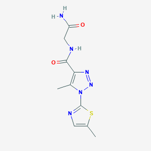 molecular formula C10H12N6O2S B2825097 N-(2-氨基-2-氧代乙基)-5-甲基-1-(5-甲基噻唑-2-基)-1H-1,2,3-三唑-4-甲酰胺 CAS No. 1251564-38-1