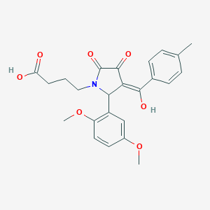 molecular formula C24H25NO7 B282510 4-{(3E)-2-(2,5-dimethoxyphenyl)-3-[hydroxy(4-methylphenyl)methylidene]-4,5-dioxopyrrolidin-1-yl}butanoic acid 