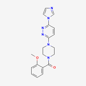 molecular formula C19H20N6O2 B2825108 (4-(6-(1H-imidazol-1-yl)pyridazin-3-yl)piperazin-1-yl)(2-methoxyphenyl)methanone CAS No. 1705214-89-6