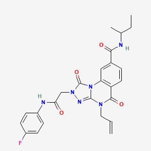 molecular formula C25H25FN6O4 B2825115 4-烯丙基-N-(叔丁基)-2-(2-((4-氟苯基)氨基)-2-氧代乙基)-1,5-二氧代-1,2,4,5-四氢-[1,2,4]三唑并[4,3-a]喹唑啉-8-甲酰胺 CAS No. 1207032-00-5