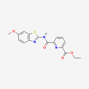 molecular formula C17H15N3O4S B2825116 Ethyl 6-((6-methoxybenzo[d]thiazol-2-yl)carbamoyl)picolinate CAS No. 312755-28-5