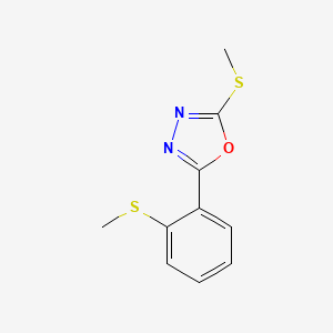 molecular formula C10H10N2OS2 B2825121 2-(Methylsulfanyl)-5-[2-(methylsulfanyl)phenyl]-1,3,4-oxadiazole CAS No. 338968-07-3