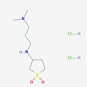 molecular formula C9H22Cl2N2O2S B2825125 3-{[3-(Dimethylamino)propyl]amino}-1lambda6-thiolane-1,1-dione dihydrochloride CAS No. 1203372-93-3
