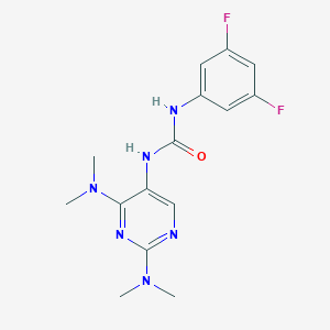molecular formula C15H18F2N6O B2825126 1-(2,4-Bis(dimethylamino)pyrimidin-5-yl)-3-(3,5-difluorophenyl)urea CAS No. 1791374-04-3