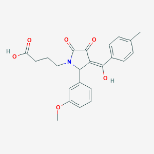 molecular formula C23H23NO6 B282513 4-[3-Hydroxy-5-(3-methoxy-phenyl)-4-(4-methyl-benzoyl)-2-oxo-2,5-dihydro-pyrrol- 