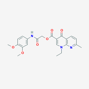 molecular formula C22H23N3O6 B2825134 [2-(3,4-Dimethoxyanilino)-2-oxoethyl] 1-ethyl-7-methyl-4-oxo-1,8-naphthyridine-3-carboxylate CAS No. 805301-74-0