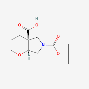 molecular formula C13H21NO5 B2825136 rel-(4aS,7aR)-6-(tert-Butoxycarbonyl)hexahydropyrano[2,3-c]pyrrole-4a(2H)-carboxylic acid CAS No. 2470279-59-3