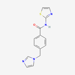 molecular formula C14H12N4OS B2825137 4-[(1H-imidazol-1-yl)methyl]-N-(1,3-thiazol-2-yl)benzamide CAS No. 1207026-63-8