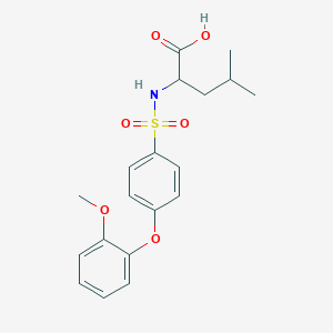 molecular formula C19H23NO6S B2825145 ((4-(2-Methoxyphenoxy)phenyl)sulfonyl)leucine CAS No. 1008647-74-2