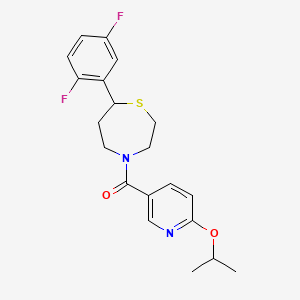 molecular formula C20H22F2N2O2S B2825146 (7-(2,5-Difluorophenyl)-1,4-thiazepan-4-yl)(6-isopropoxypyridin-3-yl)methanone CAS No. 1705869-94-8