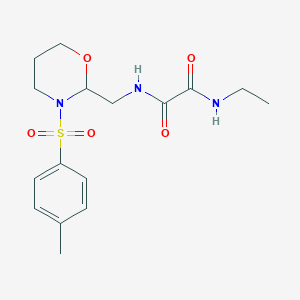 molecular formula C16H23N3O5S B2825147 N1-乙基-N2-((3-对甲苯磺酰-1,3-噁唑啉-2-基)甲基)草酰胺 CAS No. 872862-76-5