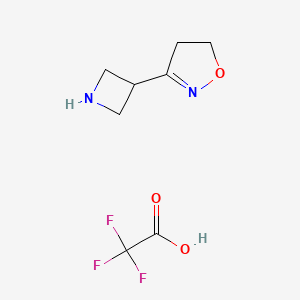 molecular formula C8H11F3N2O3 B2825148 3-(氮杂环丁烷-3-基)-4,5-二氢-1,2-噁唑酮；2,2,2-三氟乙酸 CAS No. 2365419-64-1