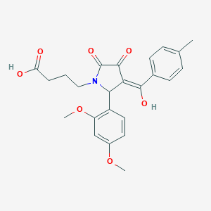 molecular formula C24H25NO7 B282515 4-[2-(2,4-dimethoxyphenyl)-4-hydroxy-3-(4-methylbenzoyl)-5-oxo-2,5-dihydro-1H-pyrrol-1-yl]butanoic acid 