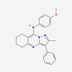 molecular formula C24H24N4O B2825158 N-(4-methoxyphenyl)-2-methyl-3-phenyl-5,6,7,8-tetrahydropyrazolo[5,1-b]quinazolin-9-amine CAS No. 899389-57-2