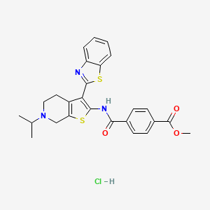 Methyl 4-((3-(benzo[d]thiazol-2-yl)-6-isopropyl-4,5,6,7-tetrahydrothieno[2,3-c]pyridin-2-yl)carbamoyl)benzoate hydrochloride