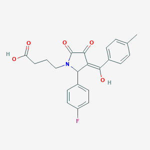 4-[(3E)-2-(4-fluorophenyl)-3-[hydroxy-(4-methylphenyl)methylidene]-4,5-dioxopyrrolidin-1-yl]butanoic acid