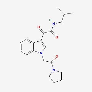 molecular formula C20H25N3O3 B2825183 N-(2-甲基丙基)-2-氧代-2-[1-(2-氧代-2-吡咯烷-1-基乙基)吲哚-3-基]乙酰胺 CAS No. 872848-90-3