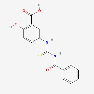 molecular formula C15H12N2O4S B2825190 5-(3-Benzoylthioureido)-2-hydroxybenzoic acid CAS No. 389076-58-8