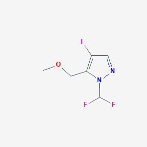 molecular formula C6H7F2IN2O B2825195 1-(difluoromethyl)-4-iodo-5-(methoxymethyl)-1H-pyrazole CAS No. 1856087-25-6