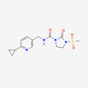 molecular formula C14H18N4O4S B2825197 N-((6-cyclopropylpyridin-3-yl)methyl)-3-(methylsulfonyl)-2-oxoimidazolidine-1-carboxamide CAS No. 2309749-08-2