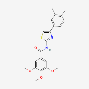 molecular formula C21H22N2O4S B2825199 N-[4-(3,4-dimethylphenyl)-1,3-thiazol-2-yl]-3,4,5-trimethoxybenzamide CAS No. 313505-16-7